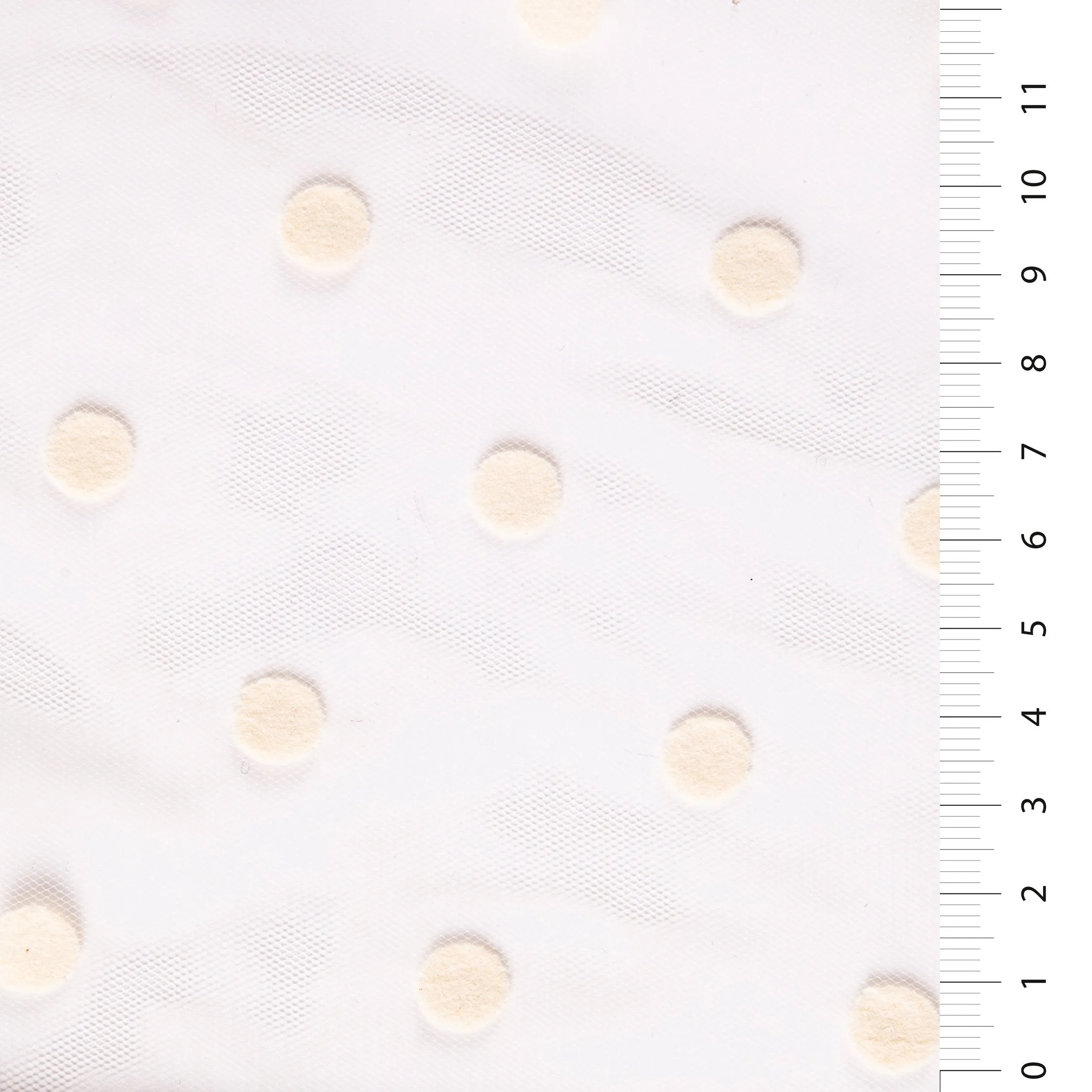 1 cm Flock Printed Polka Dot Knitted Tulle Fabric