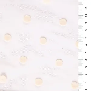 1 cm Flock Printed Polka Dot Knitted Tulle Fabric