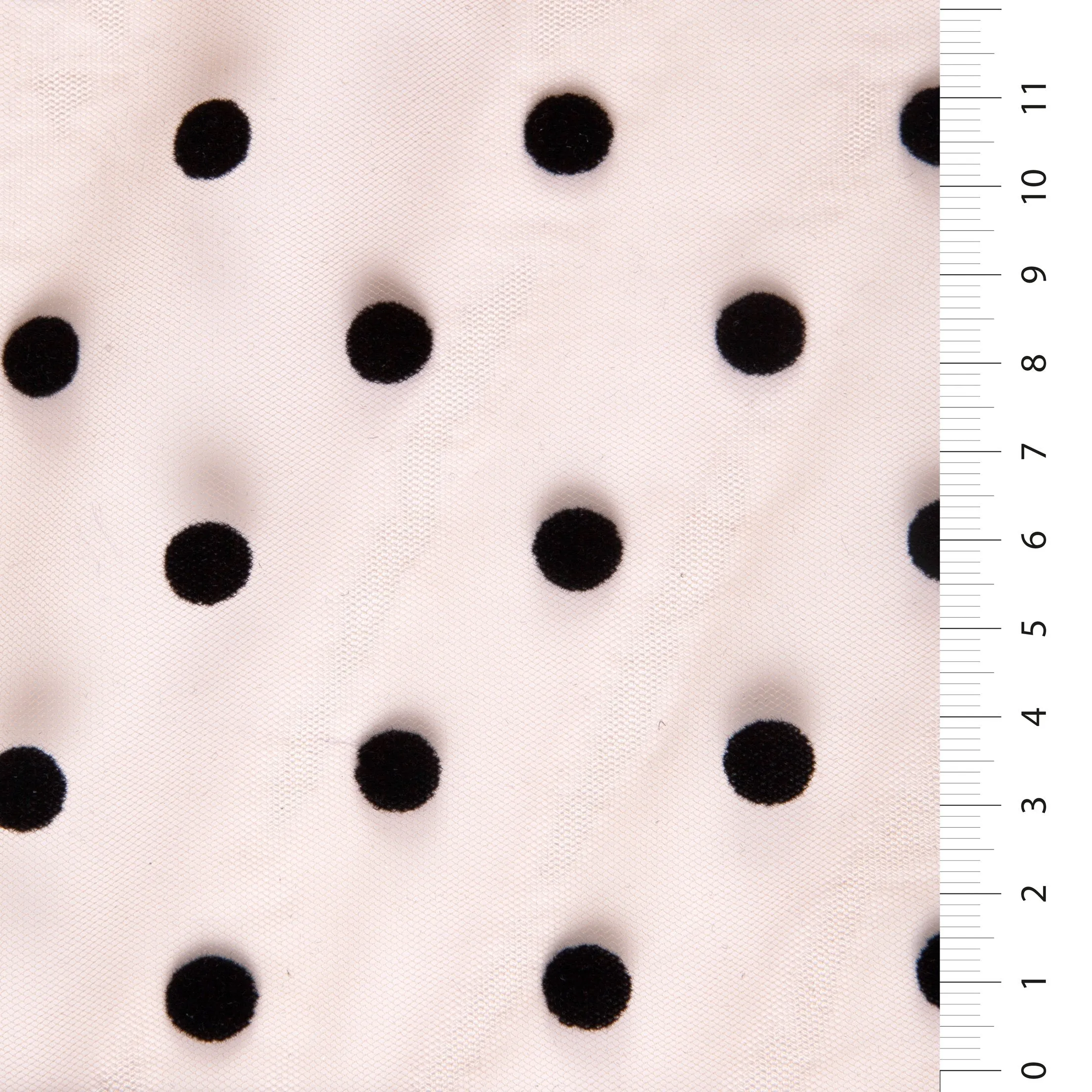 1 cm Flock Printed Polka Dot Knitted Tulle Fabric