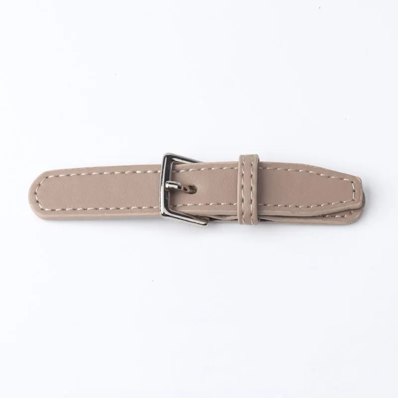100mm Beige Khaki Black Leather Coat Sewing Sew-On Buckle