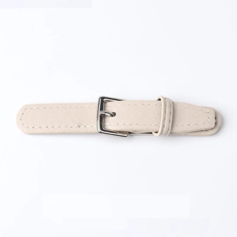 100mm Beige Khaki Black Leather Coat Sewing Sew-On Buckle