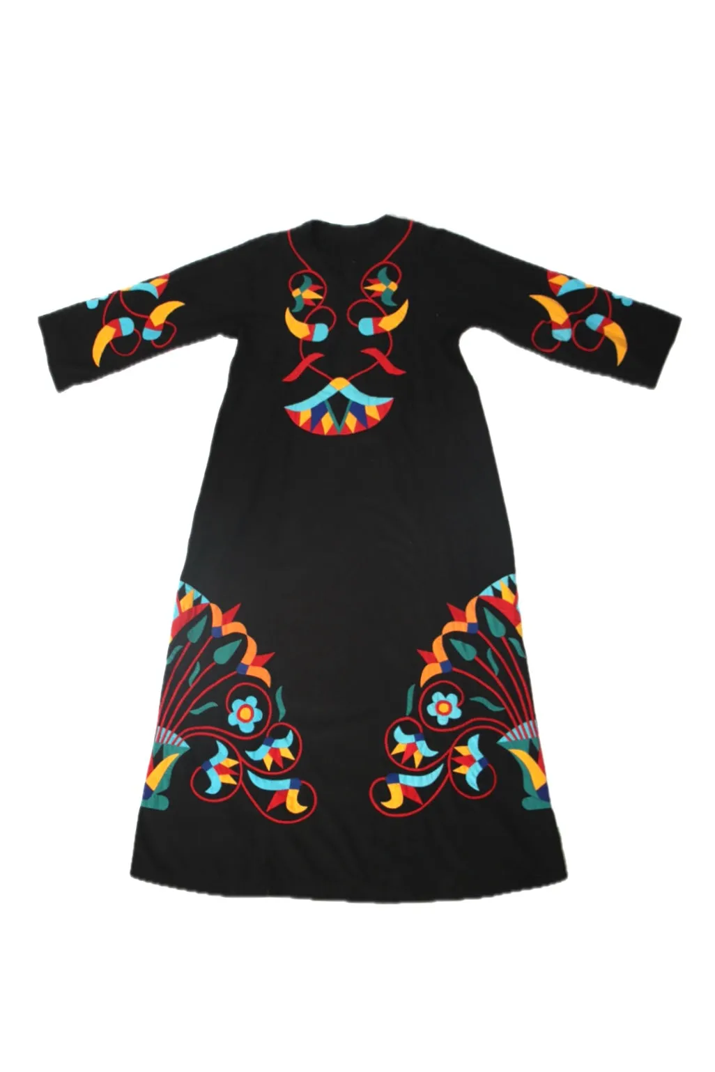 1960s Patchwork Appliqué Dress