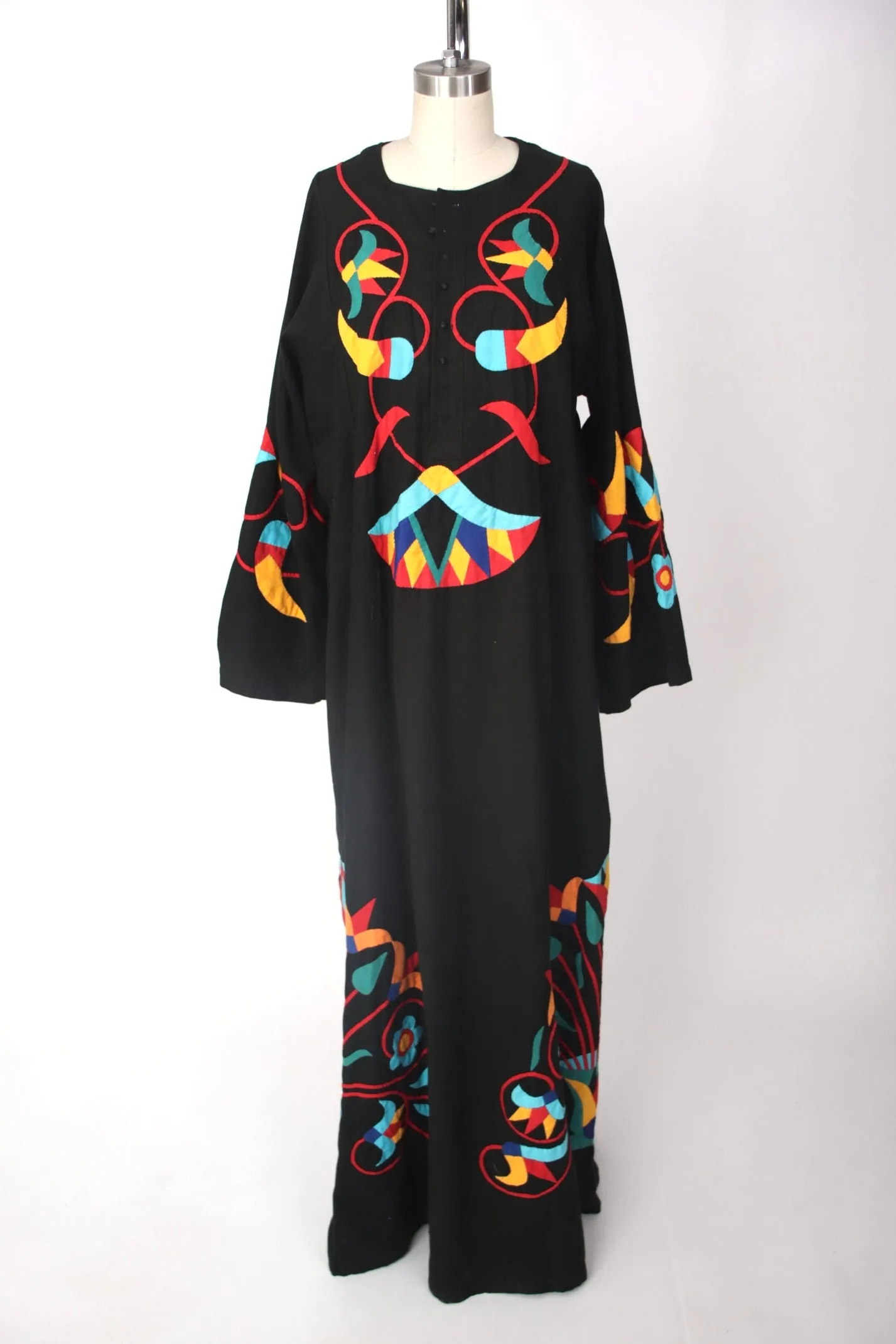 1960s Patchwork Appliqué Dress