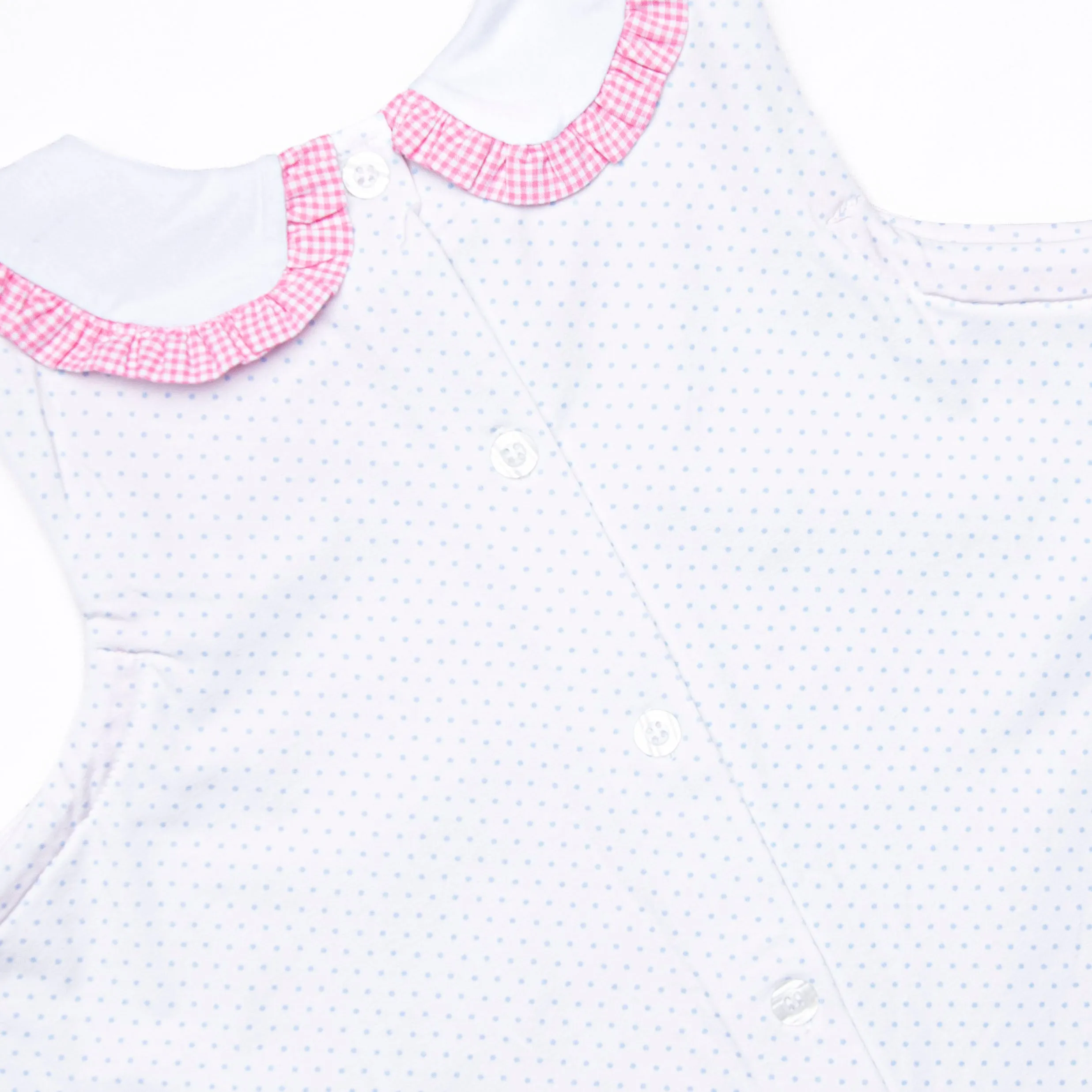 1st in Class Applique Dress, Blue Bitty Dot