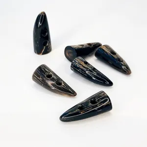 36mm Real Horn whole Tip Bark Horn 2 hole Toggle