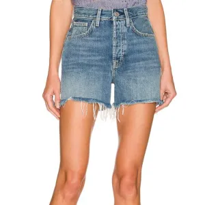 7 For All Mankind Cut Off Side Slit Frayed Hem Button Fly Denim Shorts Size 28