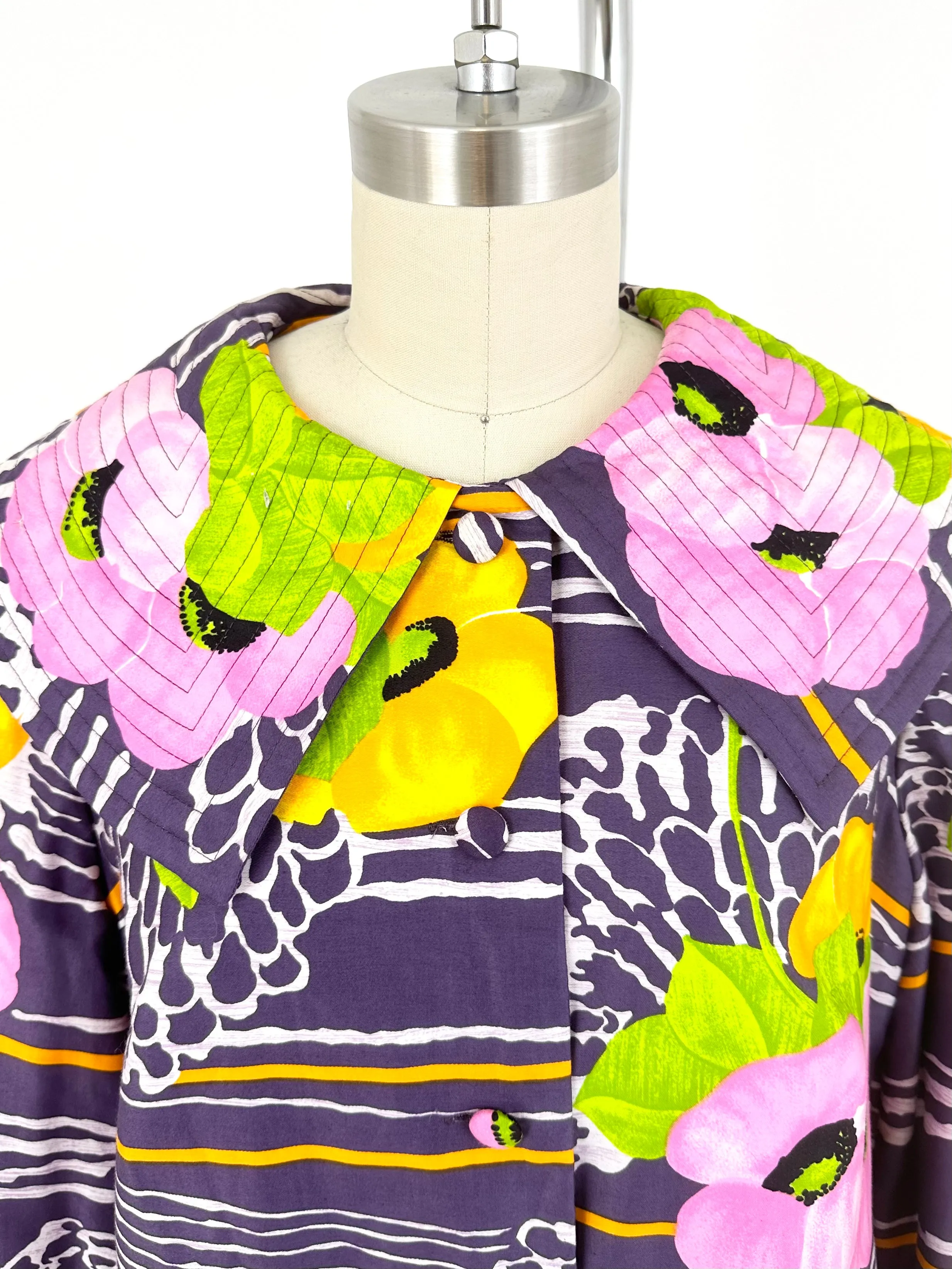 70s Dynasty Floral Print Belted Dress