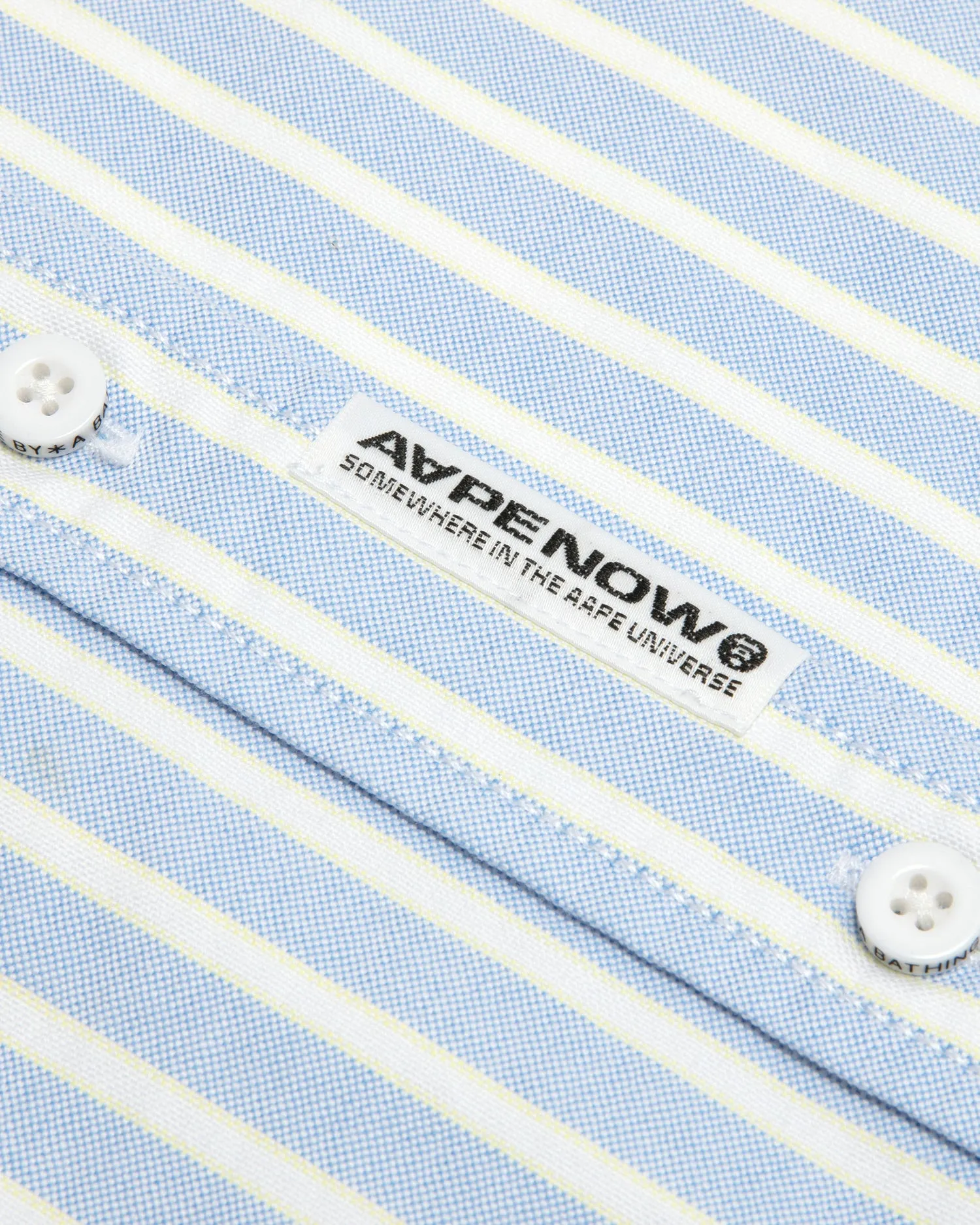 AAPENOW moonface logo stripe short sleeve shirt