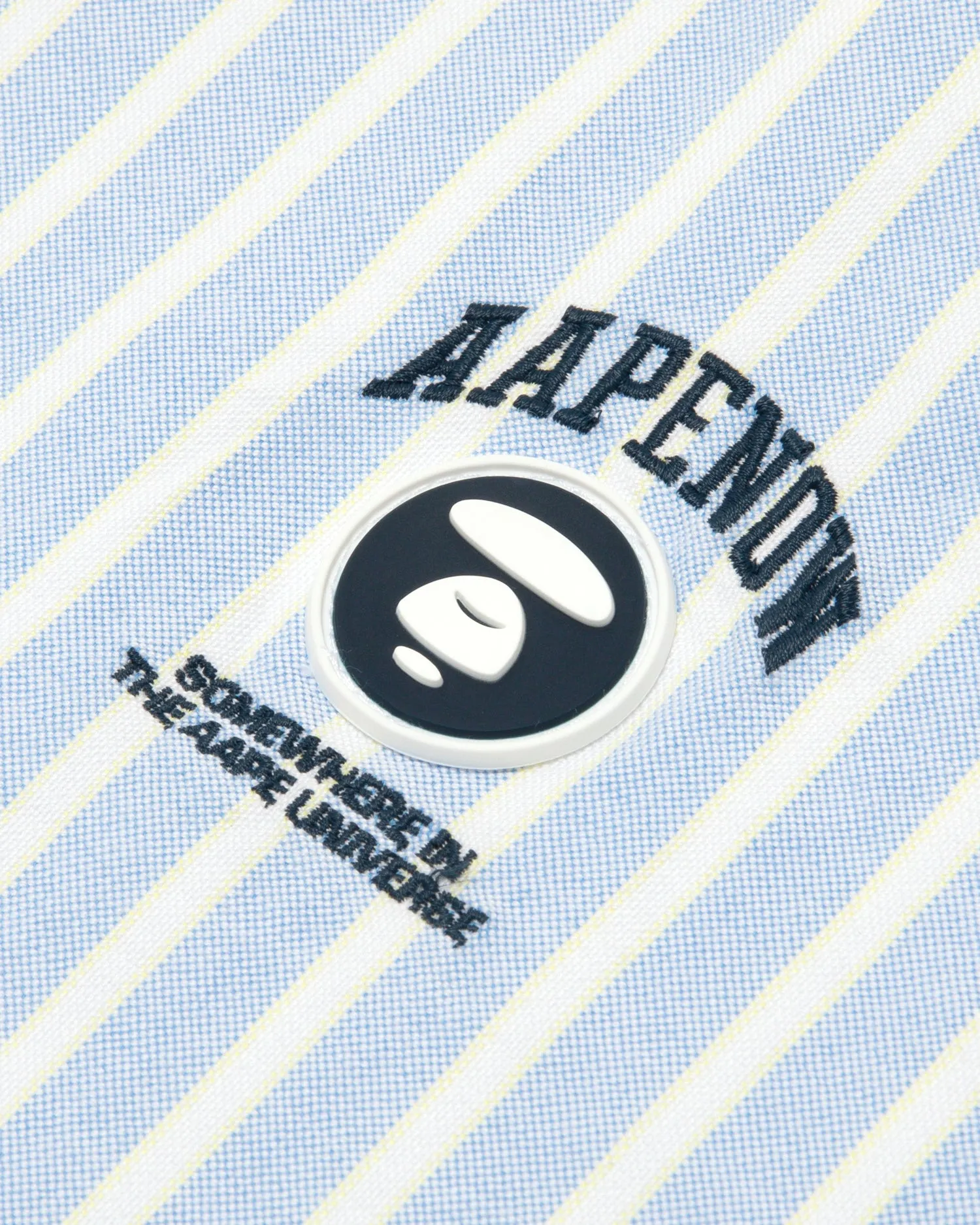 AAPENOW moonface logo stripe short sleeve shirt