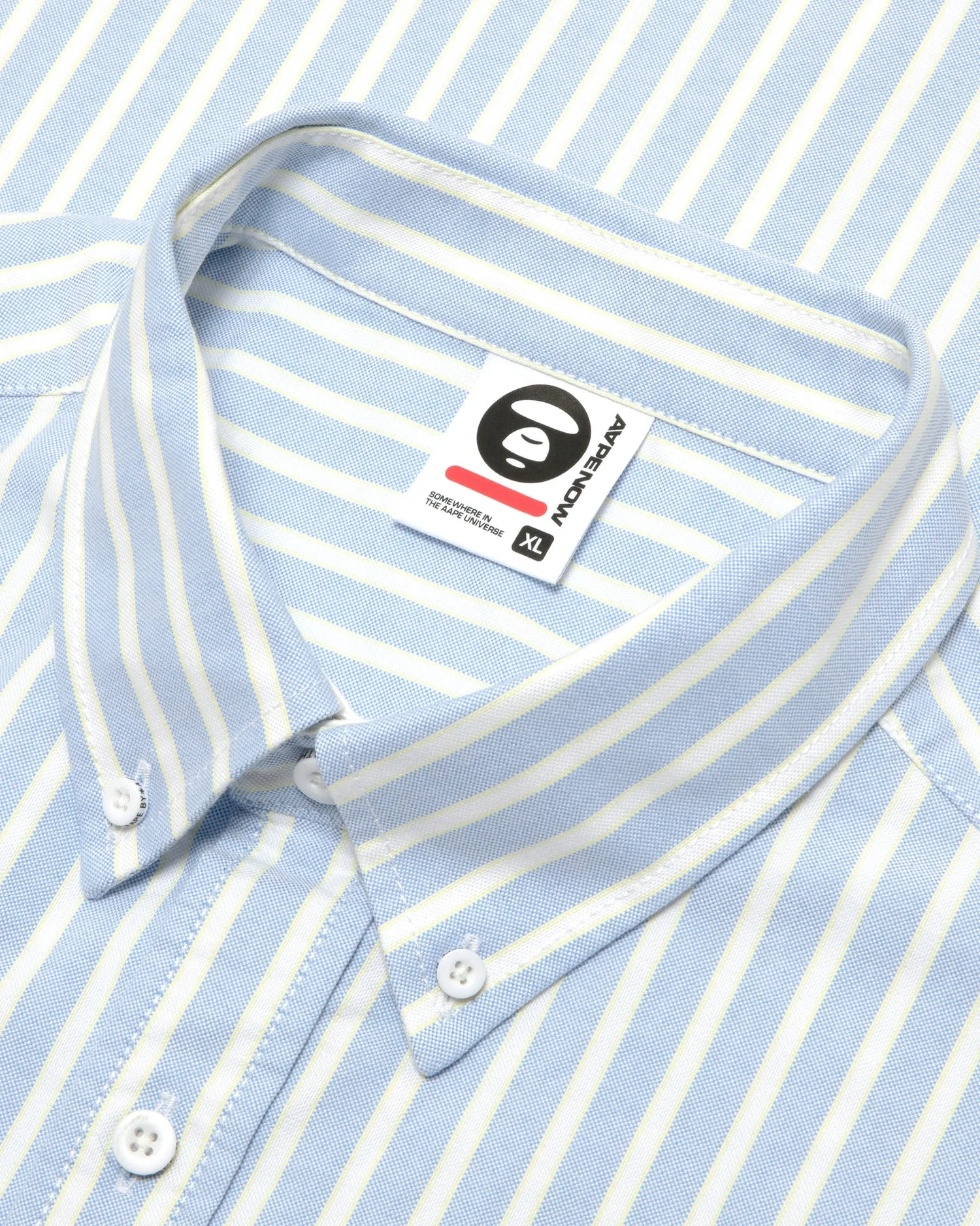 AAPENOW moonface logo stripe short sleeve shirt