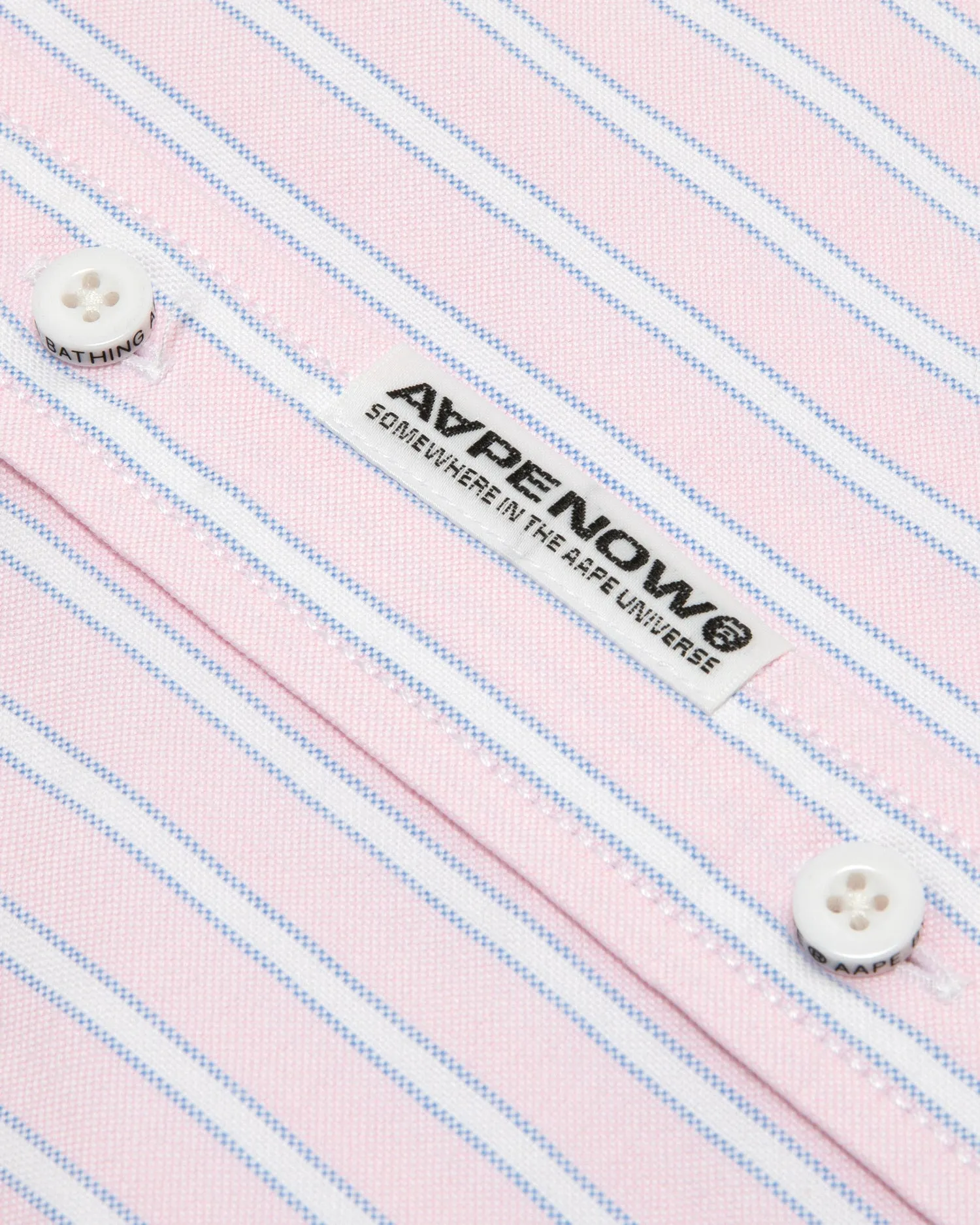 AAPENOW moonface logo stripe short sleeve shirt
