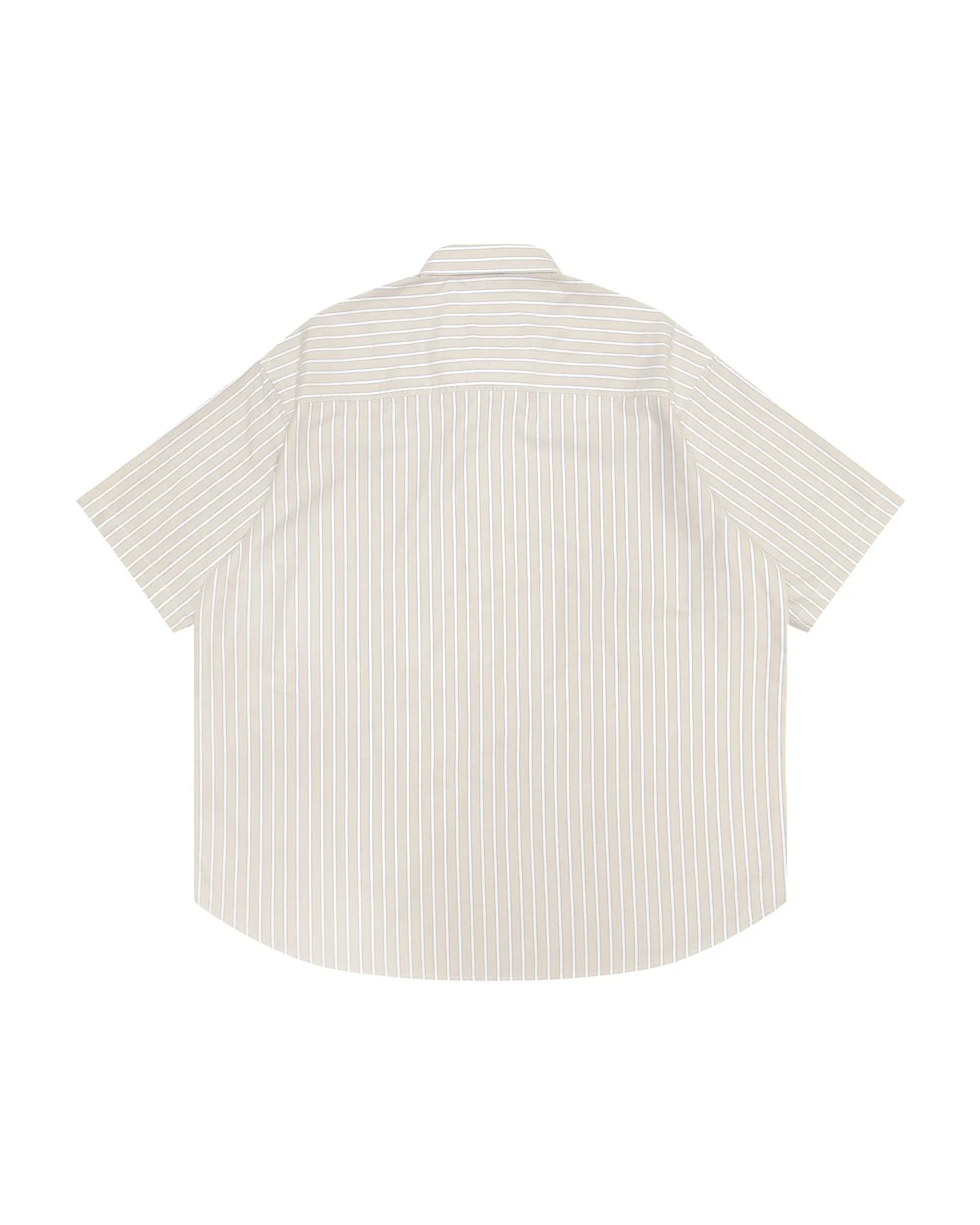 AAPENOW moonface logo stripe short sleeve shirt