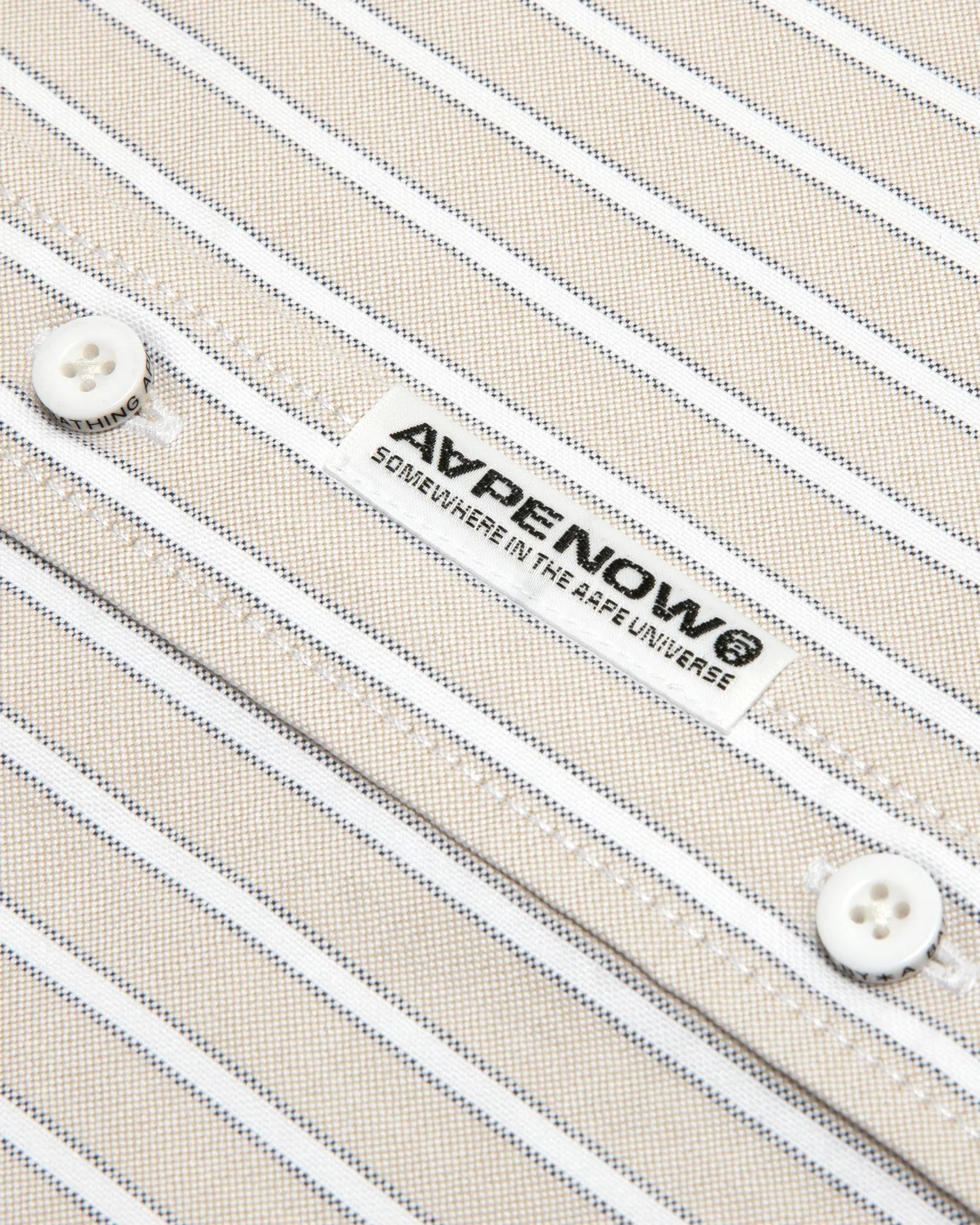 AAPENOW moonface logo stripe short sleeve shirt