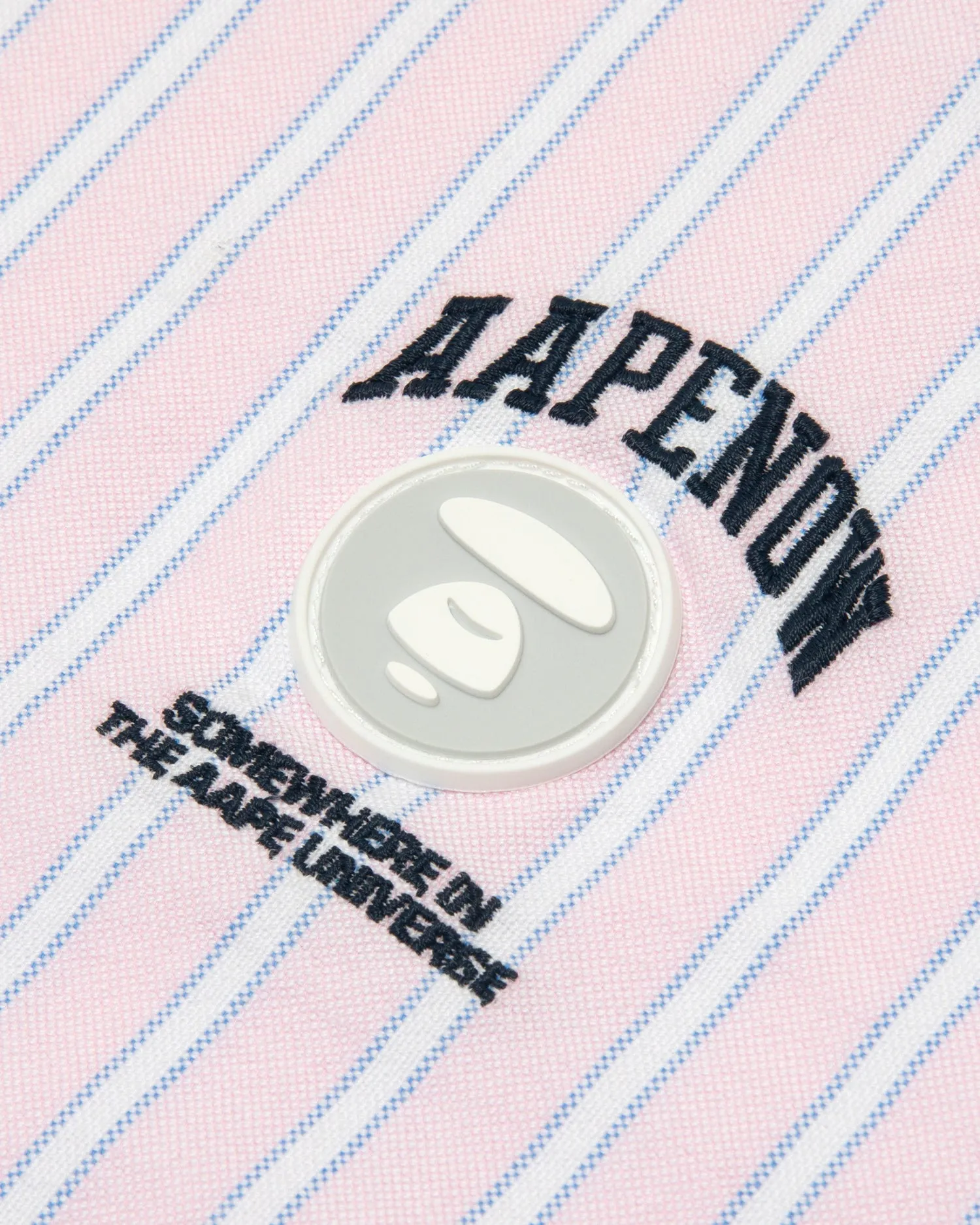 AAPENOW moonface logo stripe short sleeve shirt
