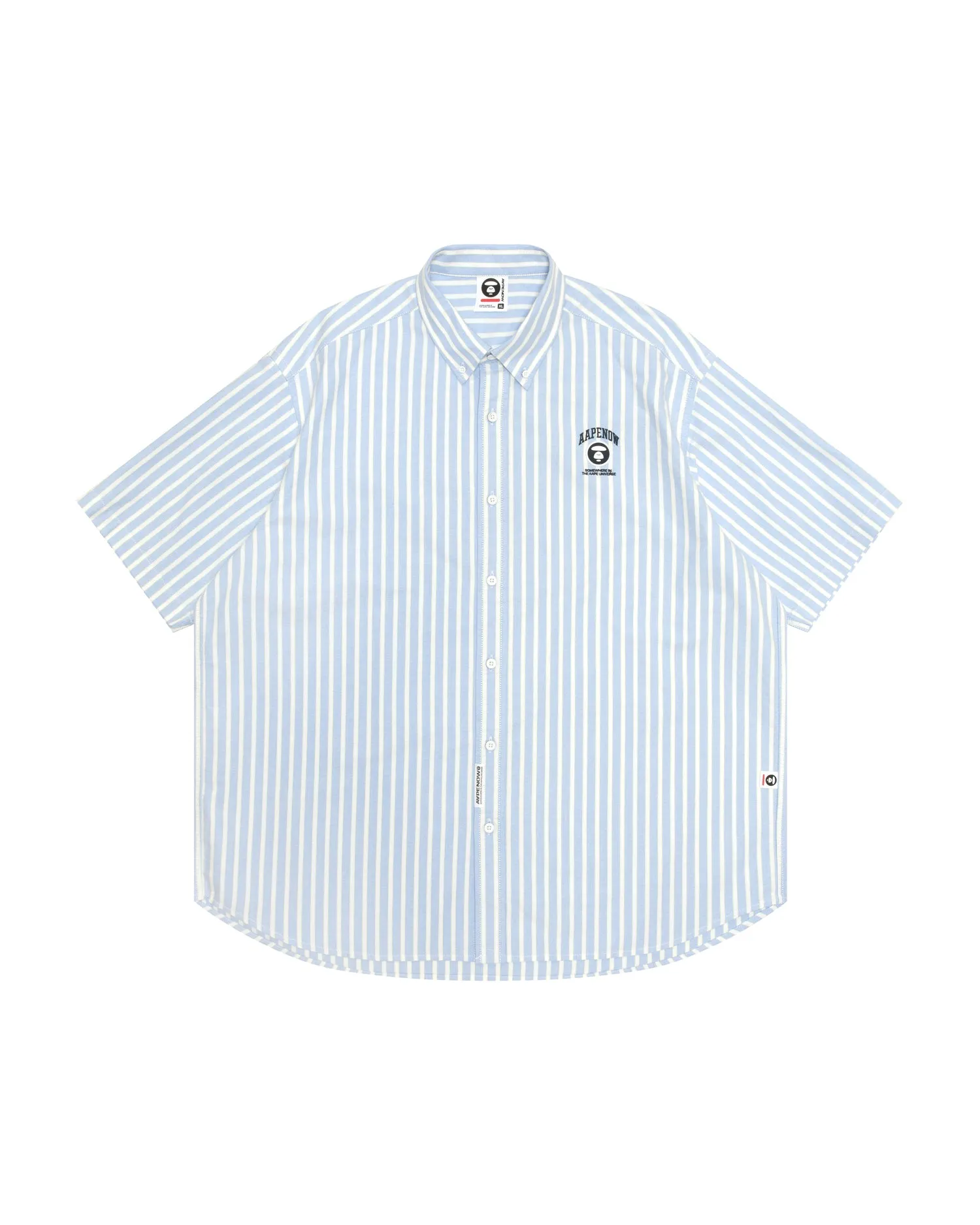 AAPENOW moonface logo stripe short sleeve shirt