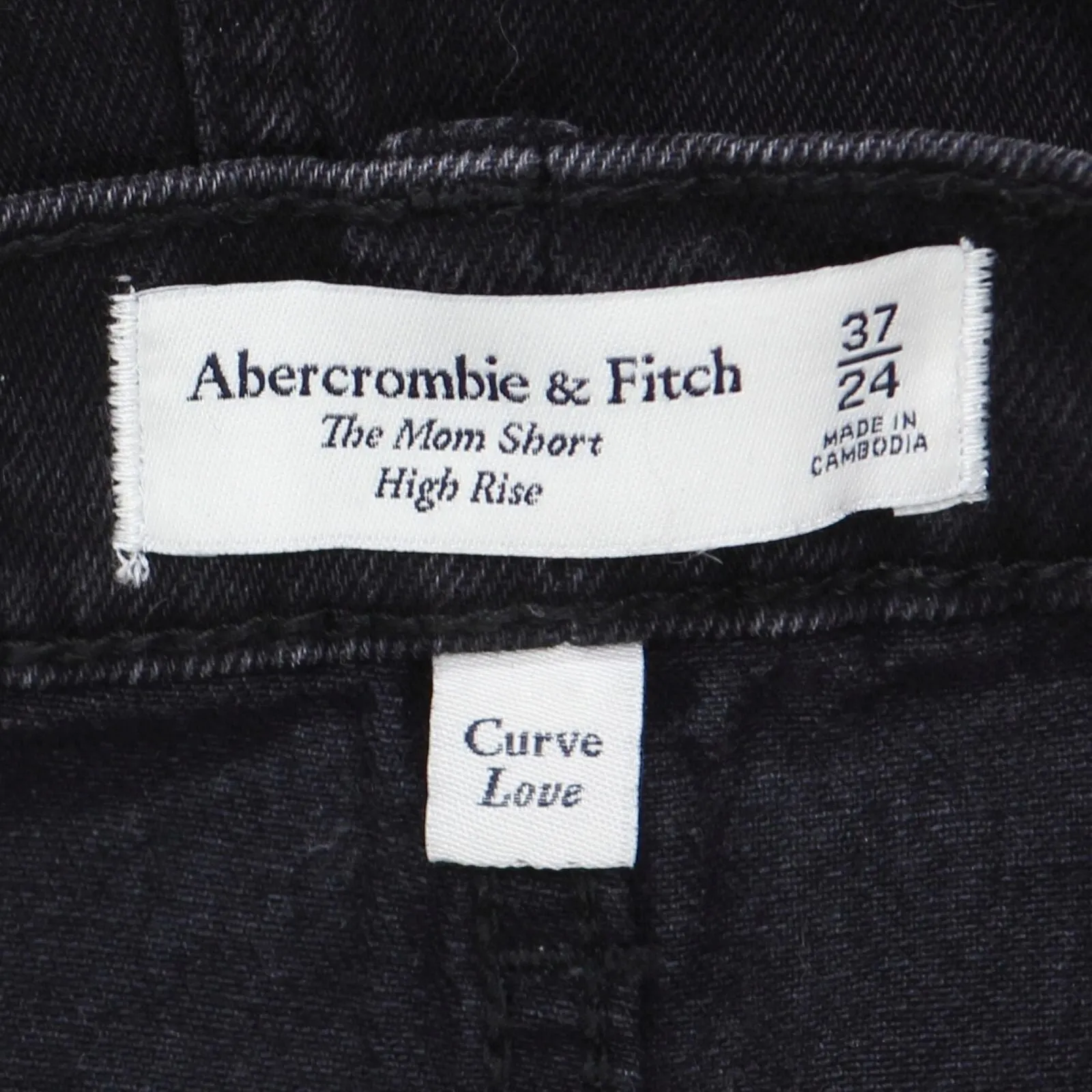 Abercrombie & Fitch Womens Curve Love Frayed Denim Jean Shorts Black 37