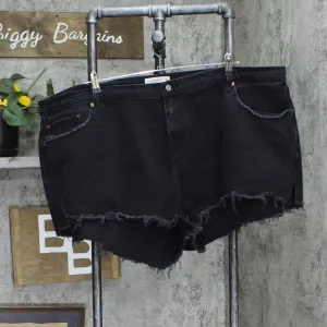 Abercrombie & Fitch Womens Curve Love Frayed Denim Jean Shorts Black 37