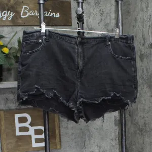Aerie Womens Plus Size Denim Jean Shorts Distressed 1678d439b2313a Black 2XL