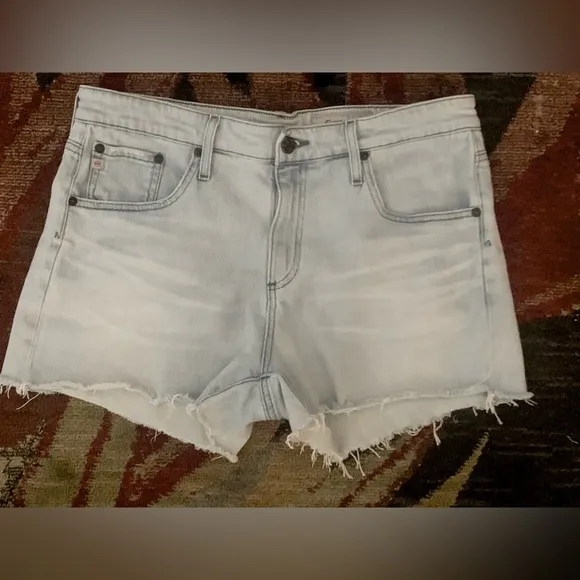 AG Adriano Goldschmeid light wash denim cutoff blue jean shorts Women’s 30 R