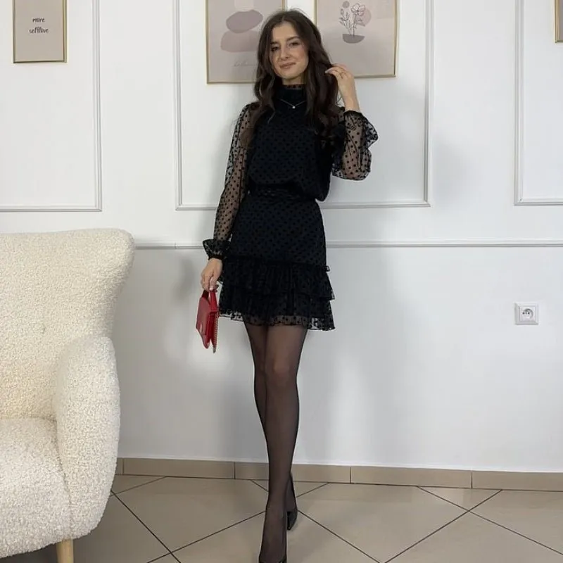 Amelia® | Elegant Polka Dot Mini Dress