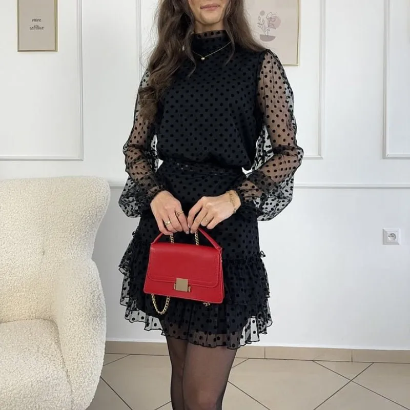Amelia® | Elegant Polka Dot Mini Dress