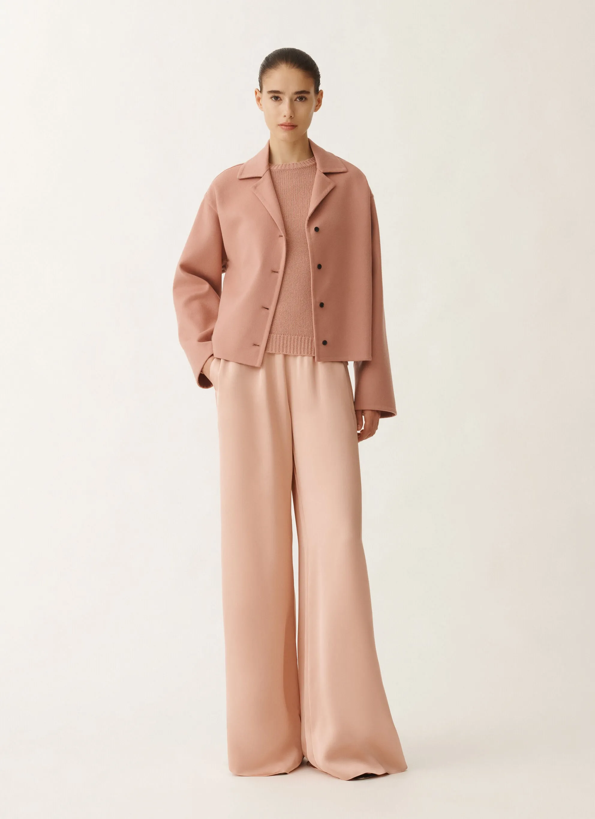 Amelia fluid viscose jogging trousers, Blush