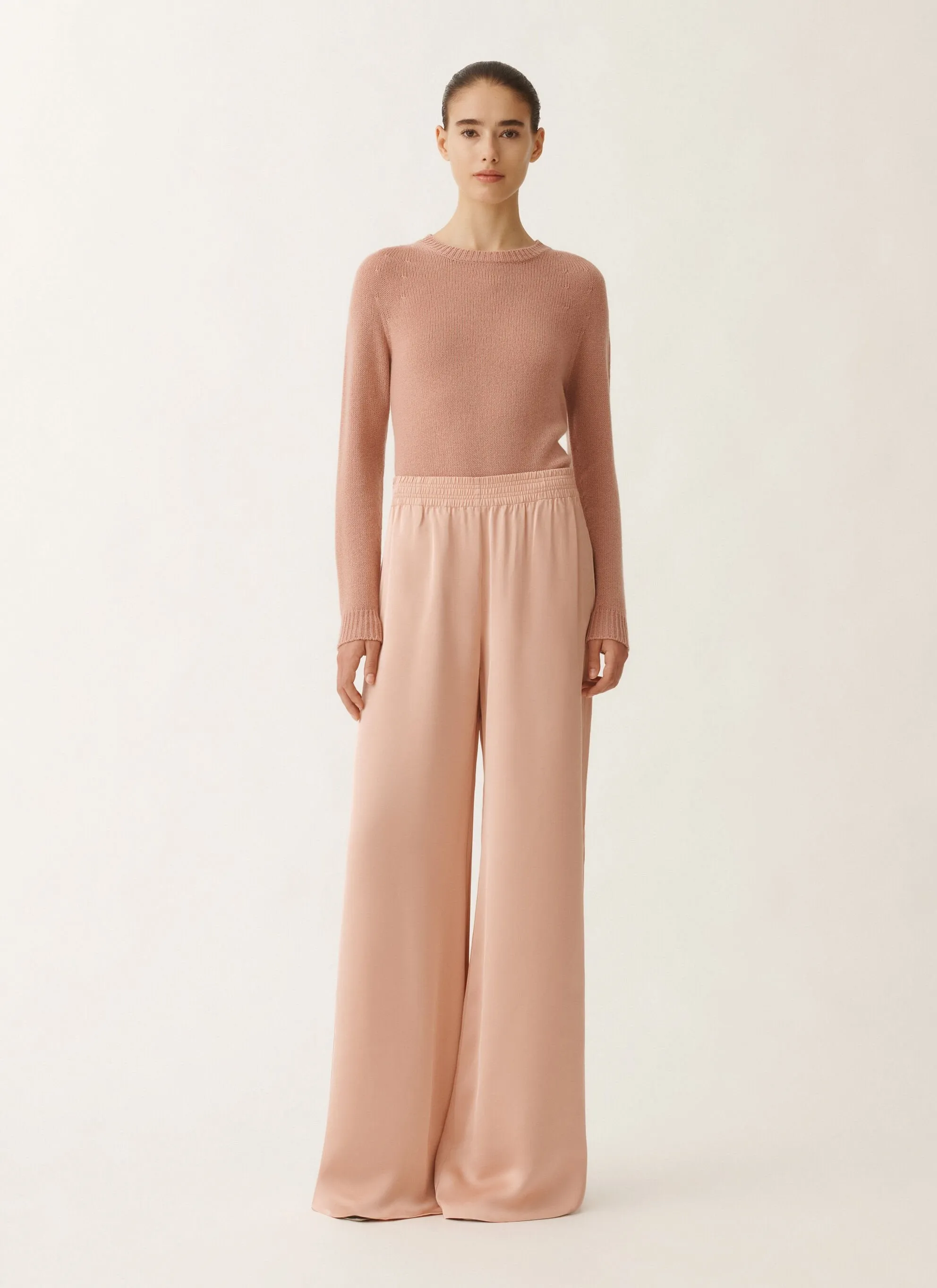 Amelia fluid viscose jogging trousers, Blush