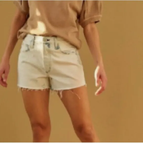 AMO Denim “Loverboy” Cut-Off Shorts natural color size 27