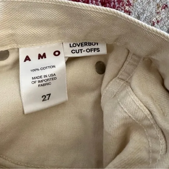 AMO Denim “Loverboy” Cut-Off Shorts natural color size 27