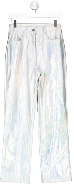 AMYLYNN Space Holographic Metallic Trousers UK XS