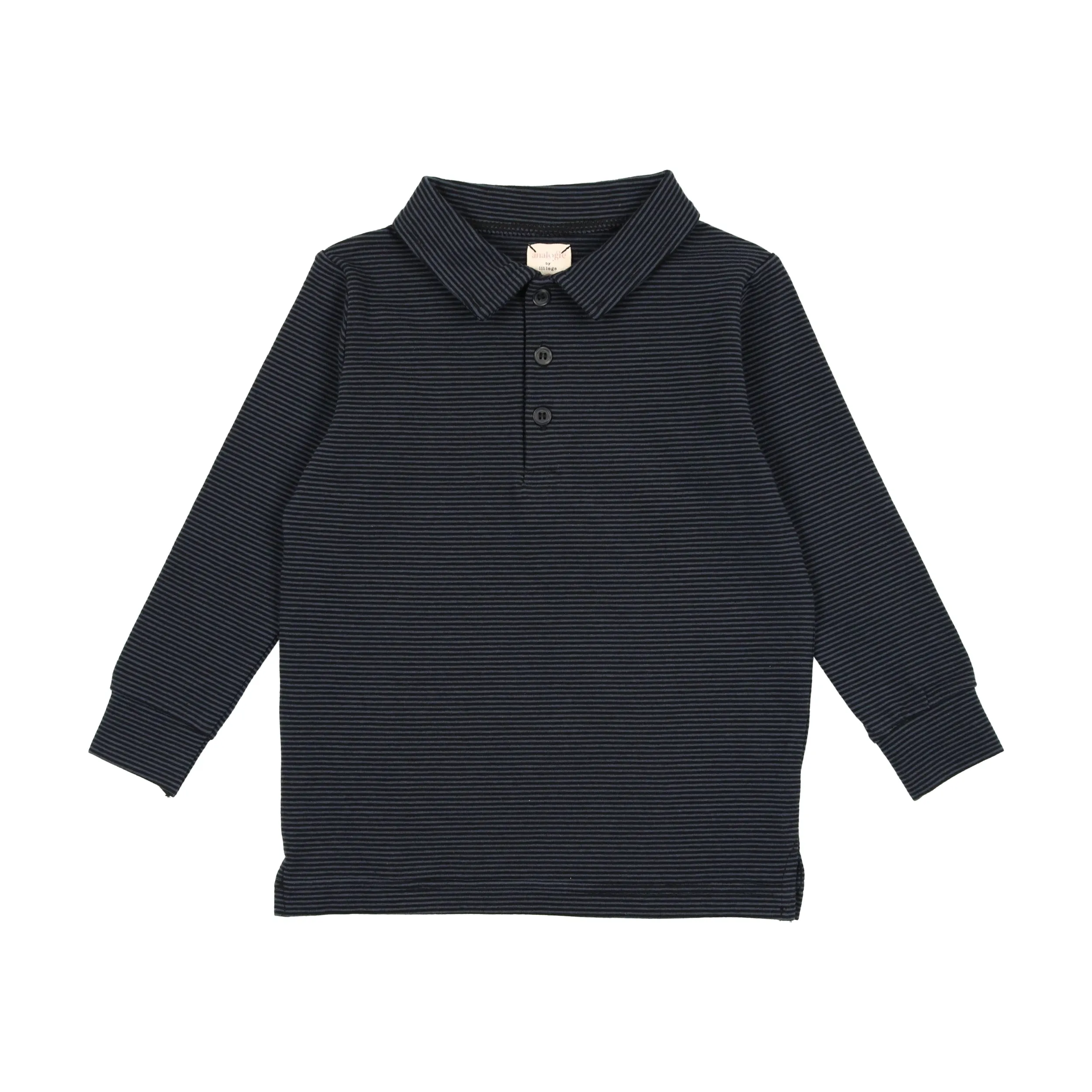 Analogie Tiny Stripe Polo - Black/Midnight
