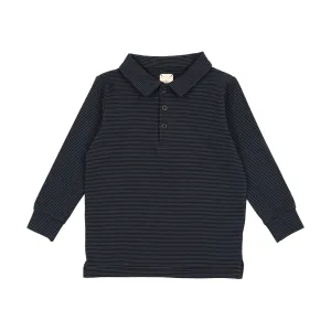 Analogie Tiny Stripe Polo - Black/Midnight