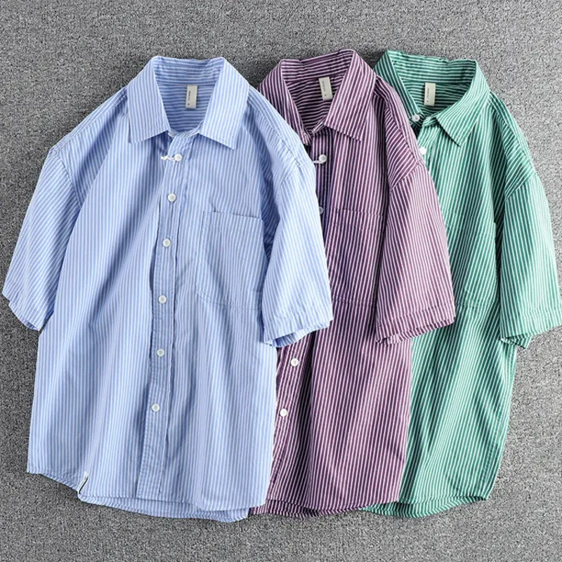 ApexStyle Sommer Retro-Stripe Hemd