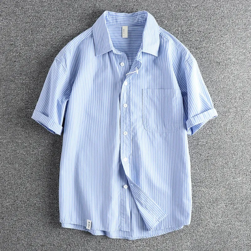 ApexStyle Sommer Retro-Stripe Hemd