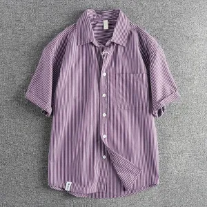 ApexStyle Sommer Retro-Stripe Hemd