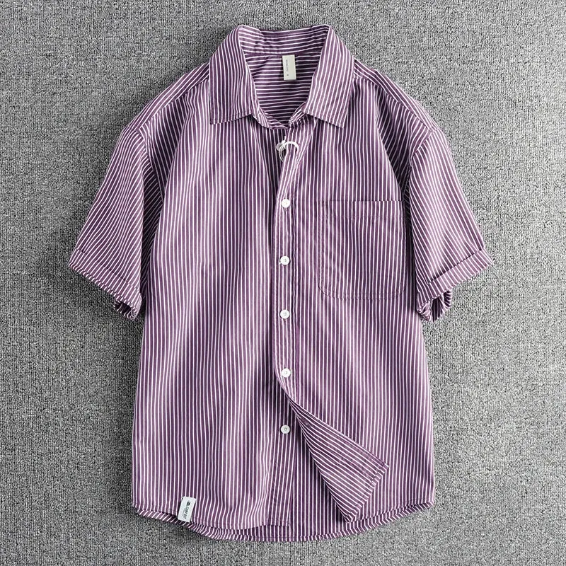 ApexStyle Sommer Retro-Stripe Hemd
