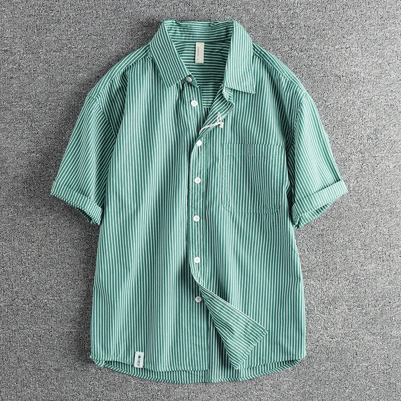 ApexStyle Sommer Retro-Stripe Hemd