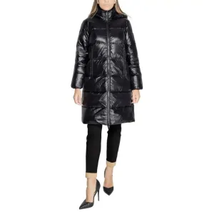 Armani Exchange Women's Black Hooded Long Jacket