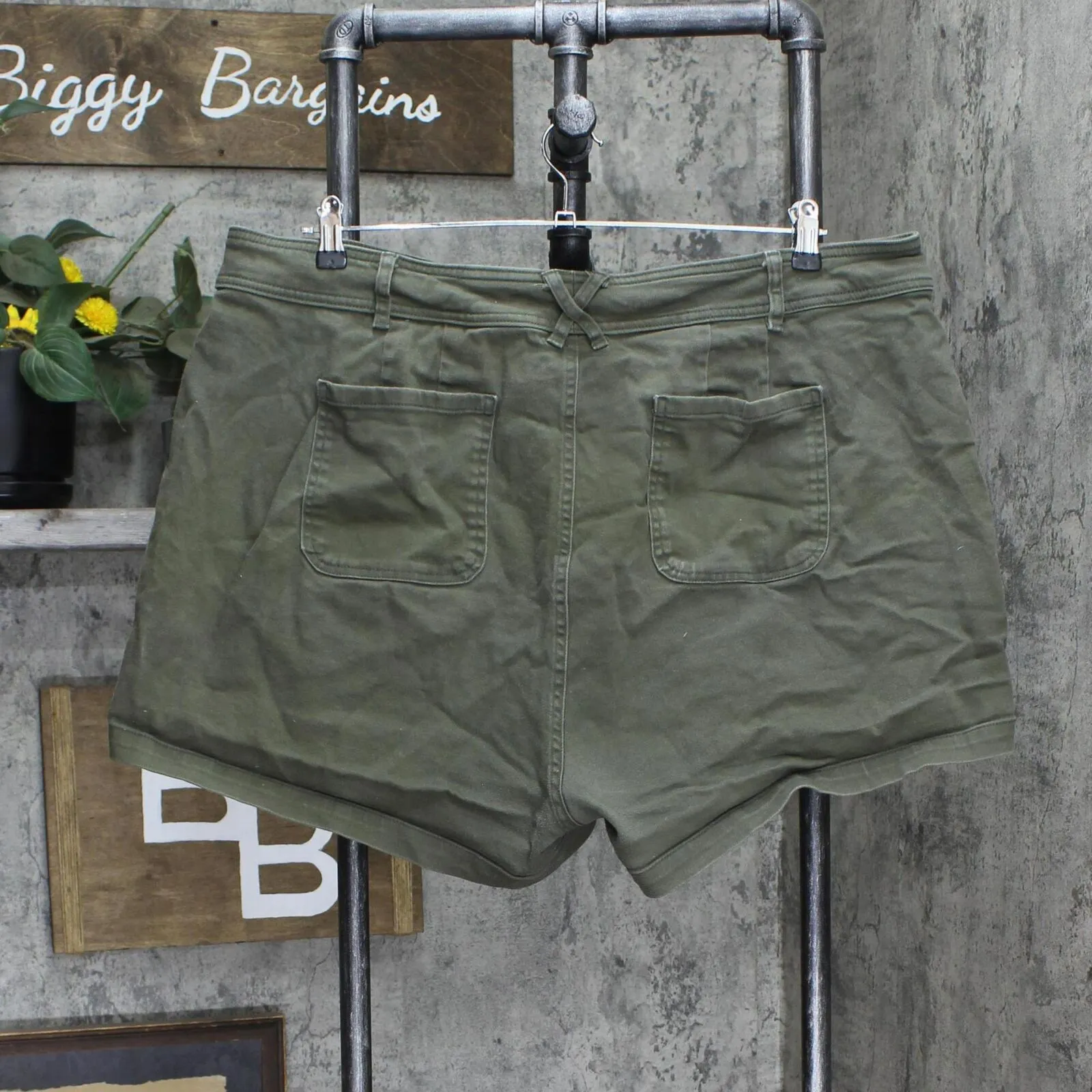 Ava & Viv Womens Button Fly Denim Shorts 166673b62bdd31 Green 20W