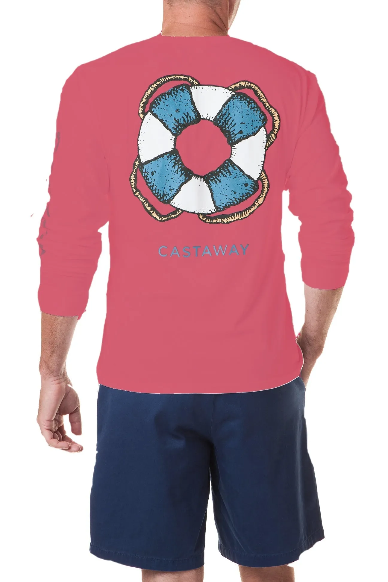 Beach Tee Long Sleeve Cardinal Red Castaway
