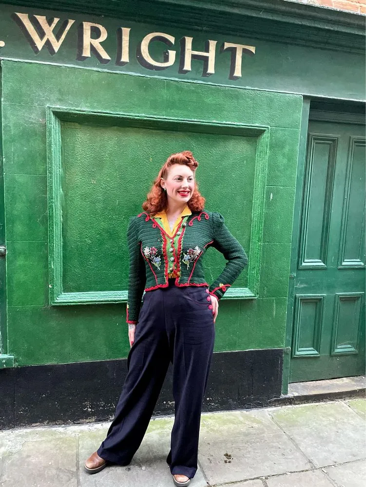Beautility trousers - Natty navy and red - touch of stretch