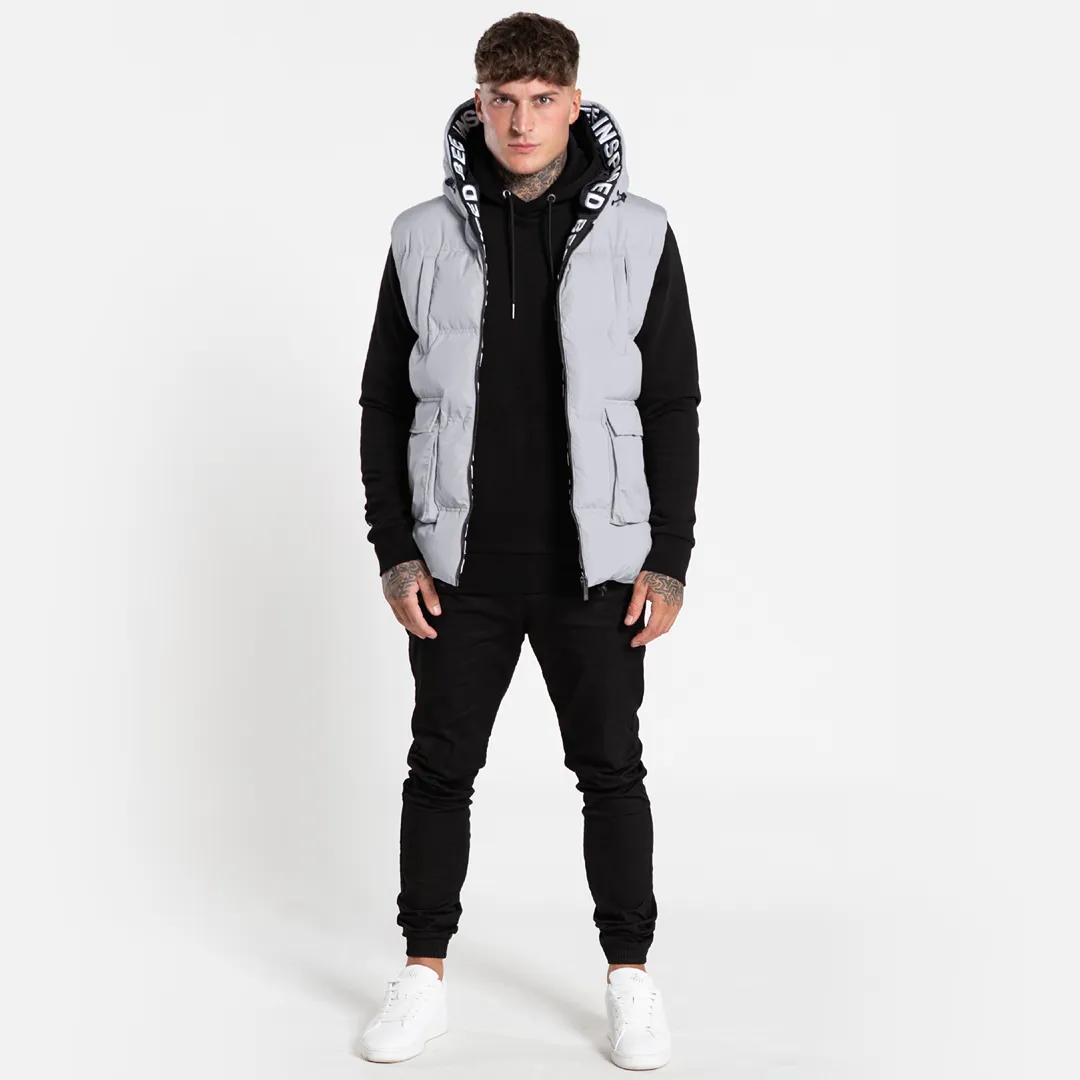 Bee Inspired Lota Puffer Gilet Light Grey