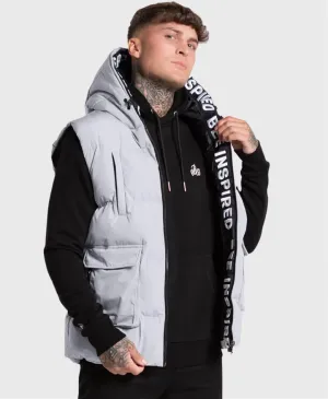 Bee Inspired Lota Puffer Gilet Light Grey
