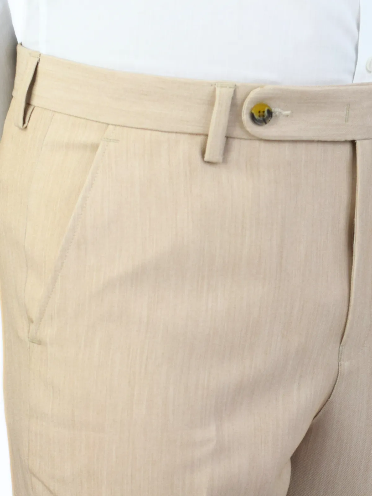 Beige Belt Loop Formal Trouser