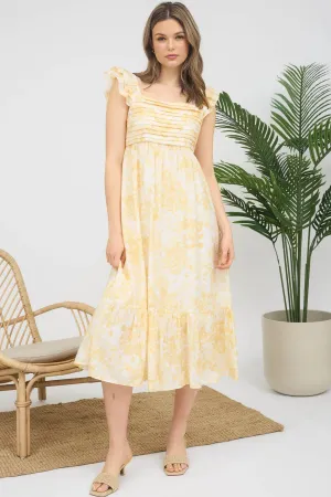 Bennett Square Neck Floral Midi Dress