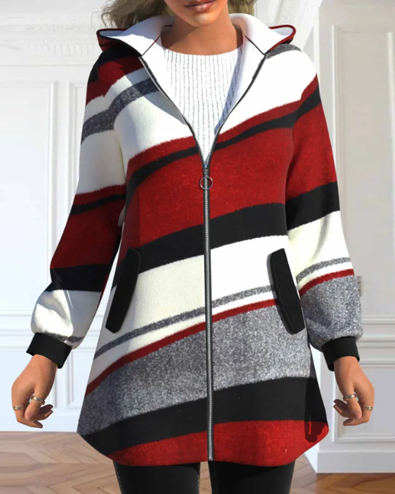 BerryBetty - Hooded Coat with Zipper