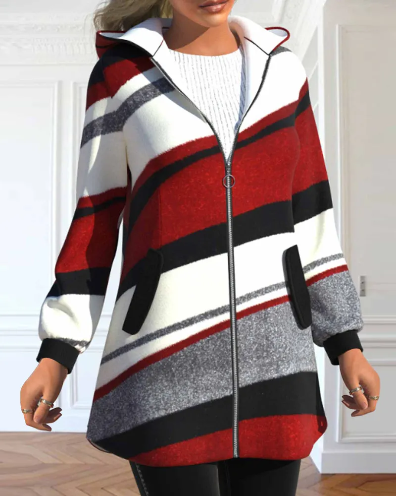 BerryBetty - Hooded Coat with Zipper