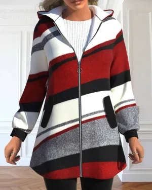 BerryBetty - Hooded Coat with Zipper