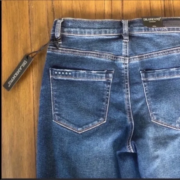 BlankNYC high rise cutoff Bermuda denim shorts