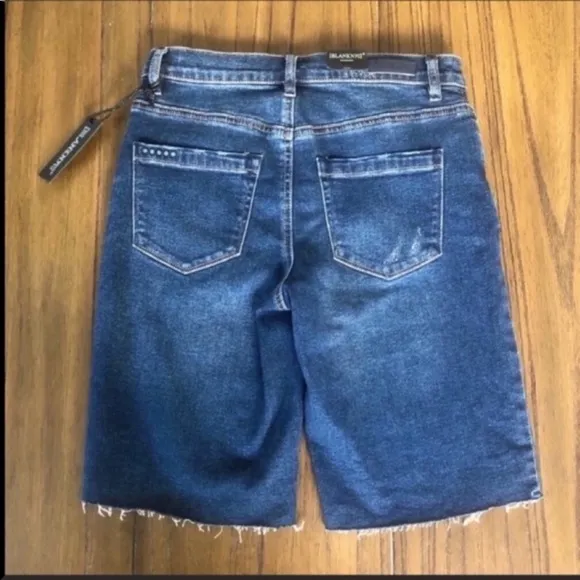 BlankNYC high rise cutoff Bermuda denim shorts